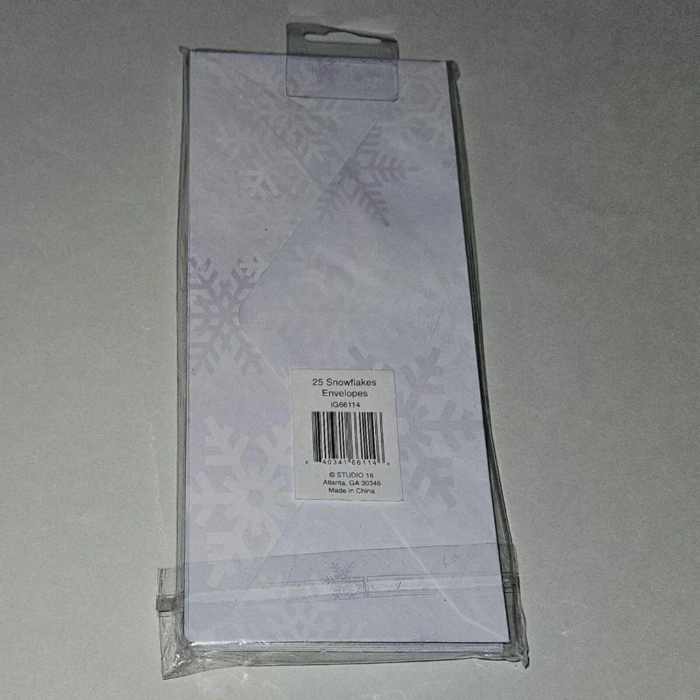 NEW 5 Packs Snowflake Envelopes Christmas Letters White Silver G Squared